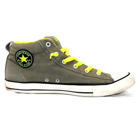 Converse "Chuck Taylor" Grey/Lime Green High-Top Sneaker